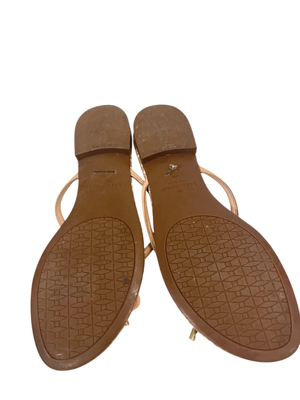 Kate Spade Mystic Bow Blush Pink Leather Thong Sandals Shoes - Picture 3 of 4